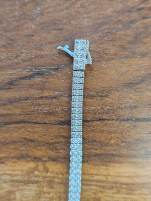 14k 3.6 cttw 2 Row Graduated 7 Inches Diamond Bracelet