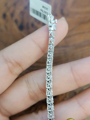 6.37 CT Lab 7.15 inches 3 Prongs Tennis Bracelet