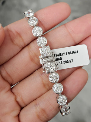 15 CT Lab 7 inches Bezel Tennis Bracelet