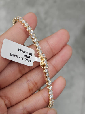 5.97 ct Lab 7 inches Yellow Tennis Bracelet