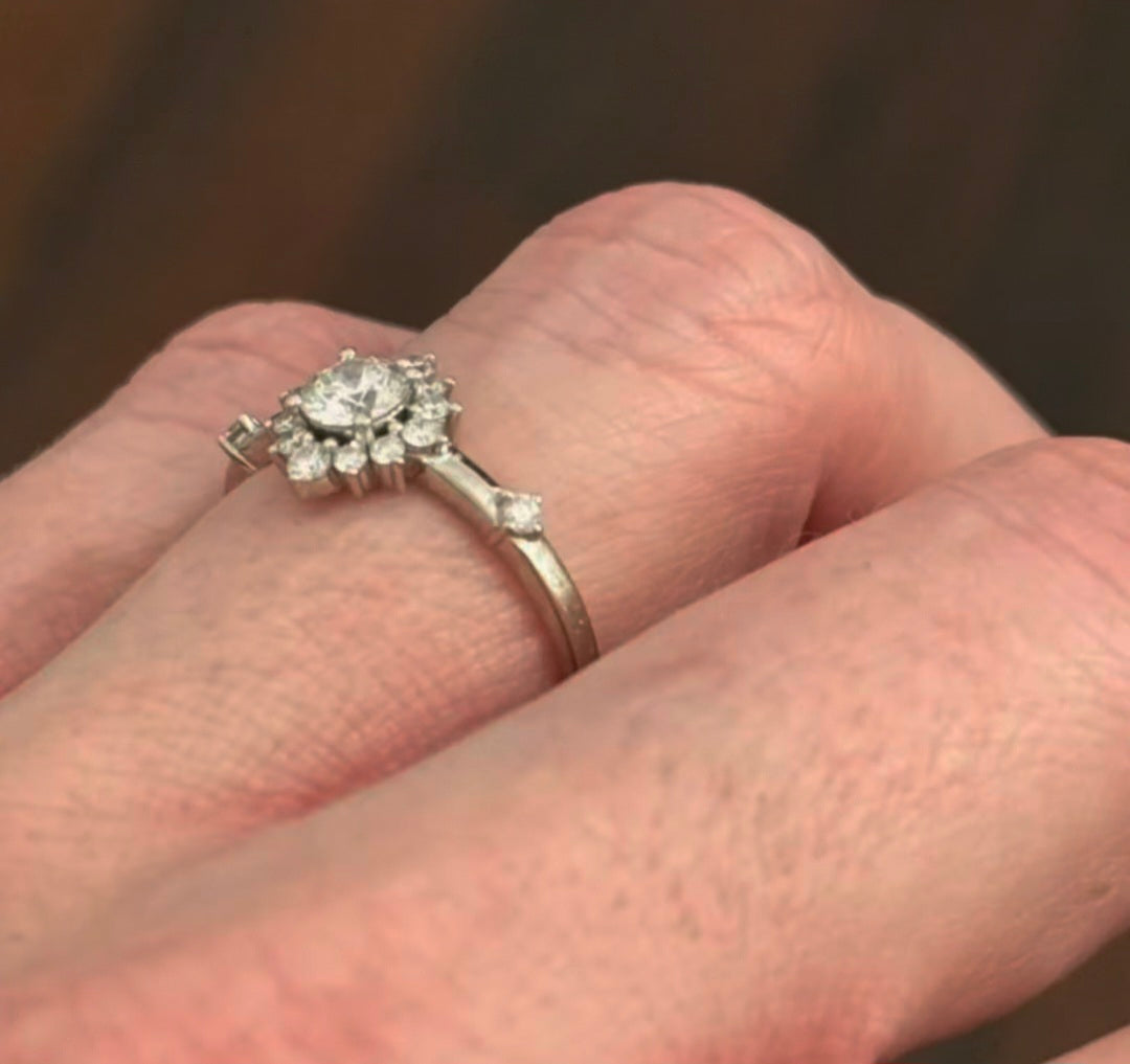 White Gold 0.21ct Lab Diamond Ring