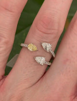 White Gold Yellow & White Lab Diamond Ring
