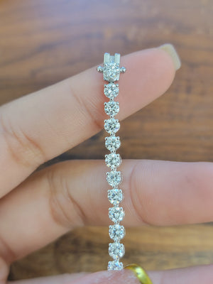 6.02 CT Lab 6.5 inches 3 Prongs Tennis Bracelet