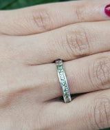 Light Green Sapphire ombre white Gold Ring