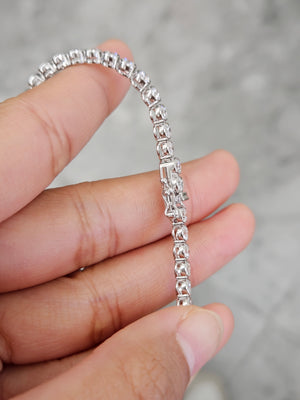 5.43 ct lab 7.15 inches Bezel Tennis Bracelet