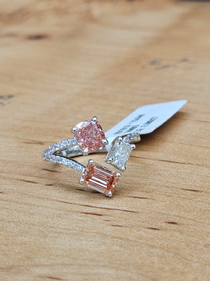 *Premade* 2.58 cttw Mix Fancy Color with Lab Diamond Engagement Ring