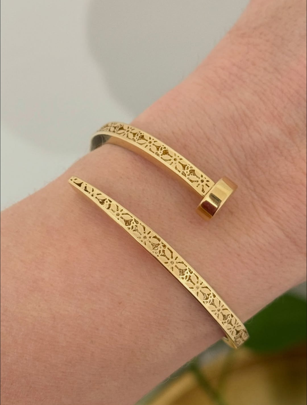 Yellow Gold Nail Bracelet