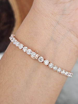 8.50 CT Lab 6.25 Inches Rose Tennis Bracelet