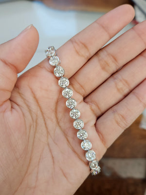 15 CT Lab 7 inches Bezel Tennis Bracelet