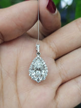14K Gold Pear Shaped Lab Diamond Pendant