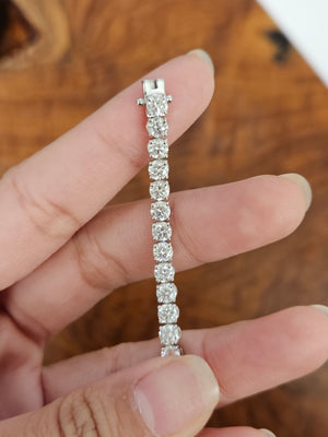 9.03 ct Lab 7 inches White gold Tennis Bracelet