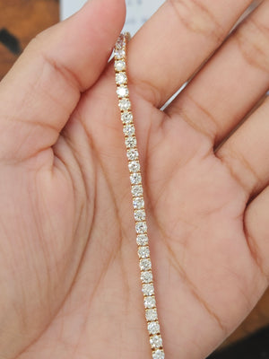 5.38 CT Lab 7 Inches Yellow Tennis Bracelet