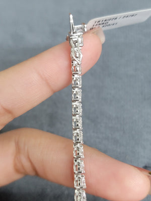 6.42 CT Lab 3 prongs  7.25 inches   Tennis Bracelet