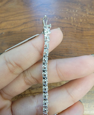 6.20 CT Lab 7 inches 3 Prongs Tennis Bracelet