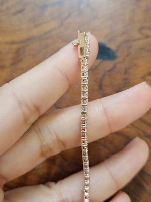 3.28 CT Lab 7 Inches Rose Tennis Bracelet