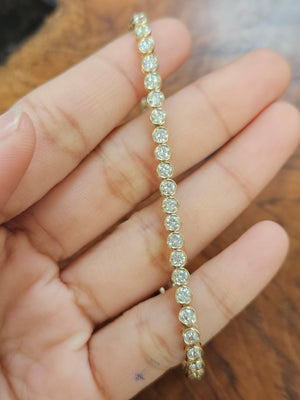 4.80 ct Lab Yellow Bezel Tennis Bracelet