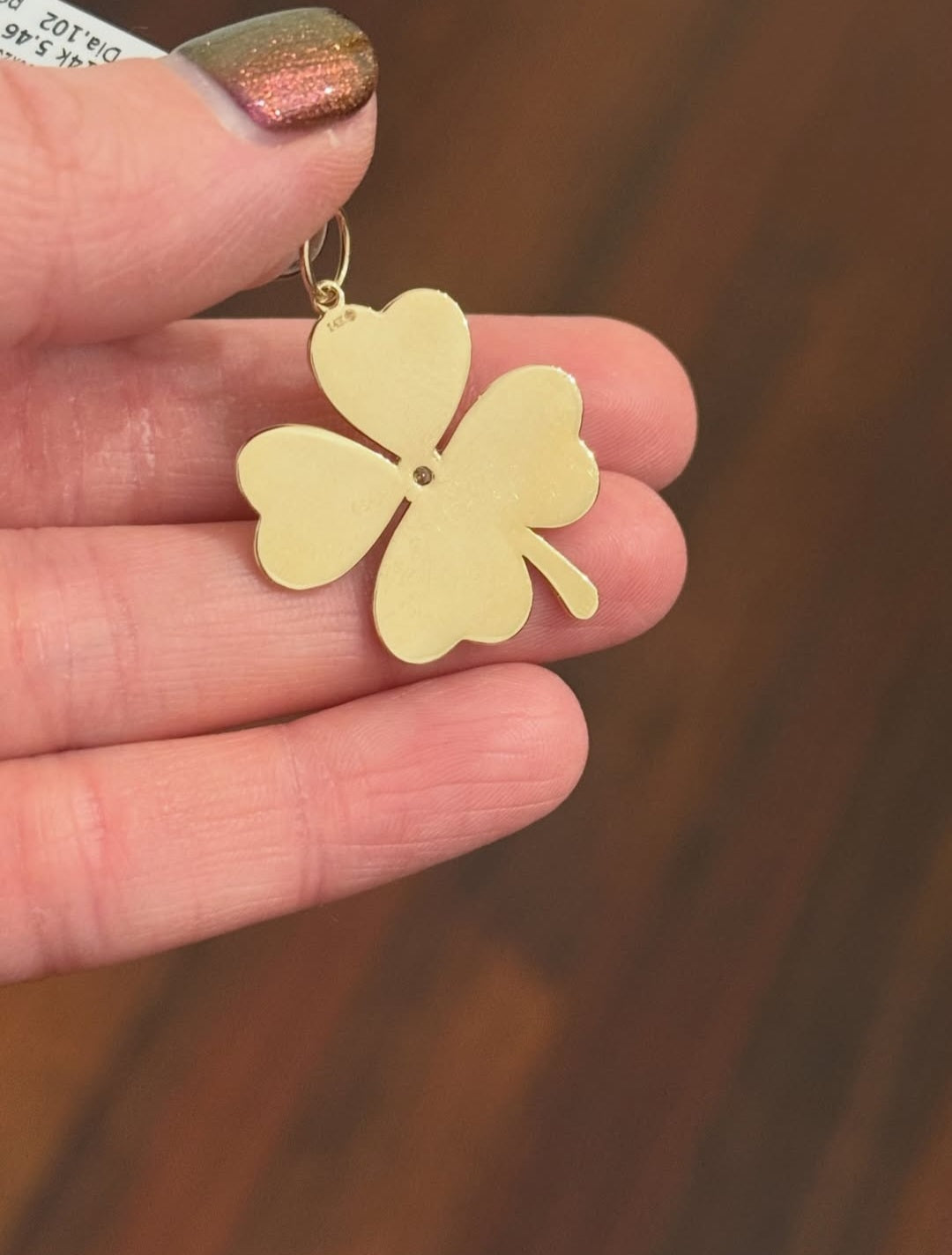 Yellow Gold Diamond Clover Pendant
