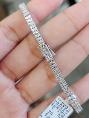 14k 3.6 cttw 2 Row Graduated 7 Inches Diamond Bracelet