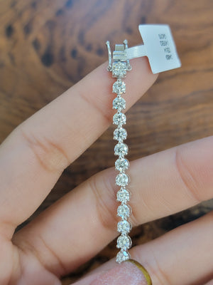 6.37 CT Lab 7.15 inches 3 Prongs Tennis Bracelet