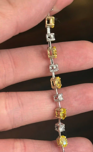 7.15ct oval yellow and round
white lab diamond bracelet