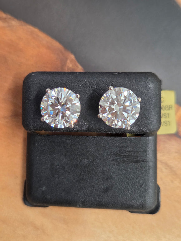 5.96 cttw FVS1 Lab diamond studs