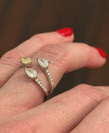 White Gold Yellow & White Lab Diamond Ring