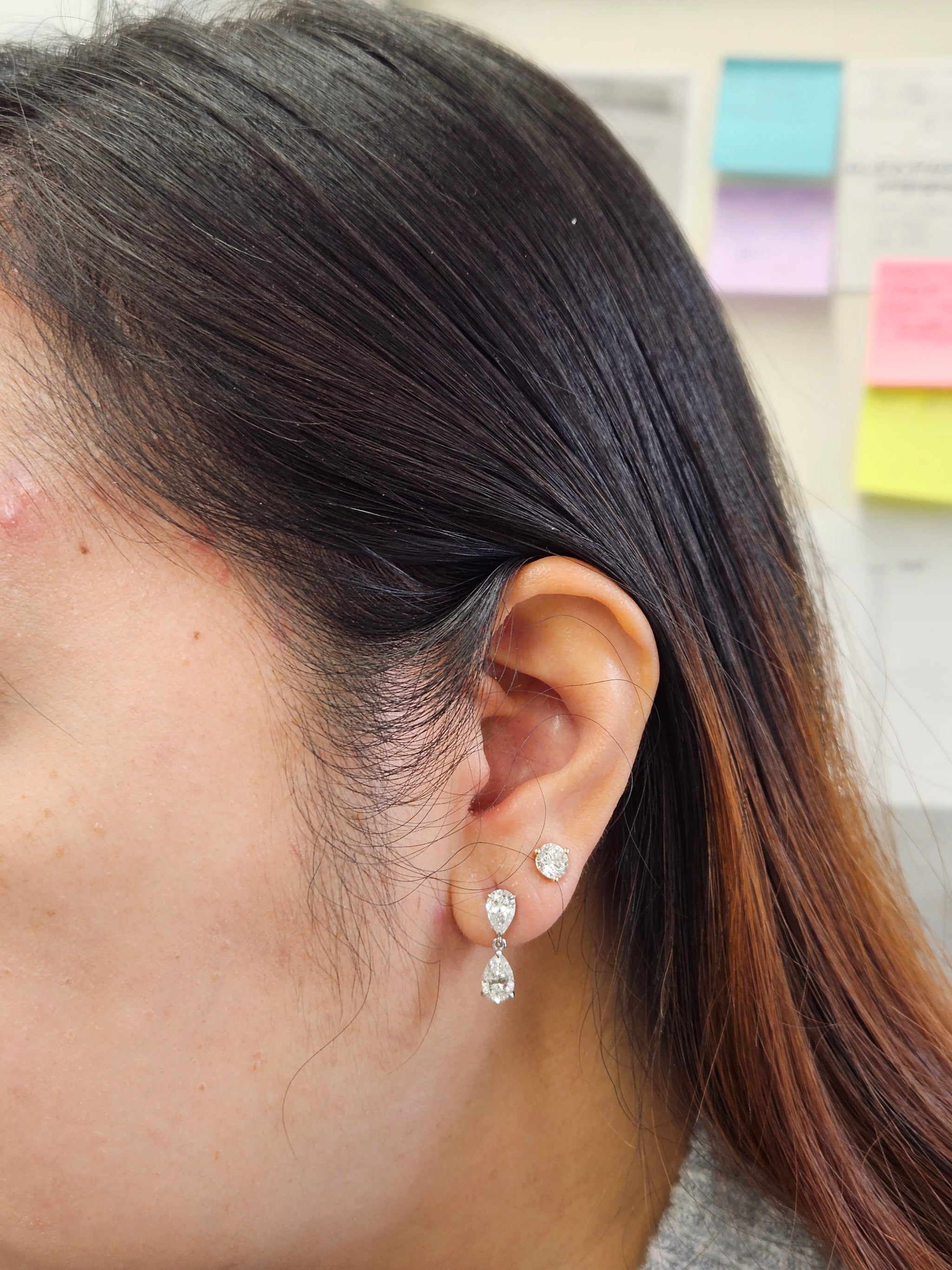 2.5 cttw Lab Pear Diamonds Drop Earrings