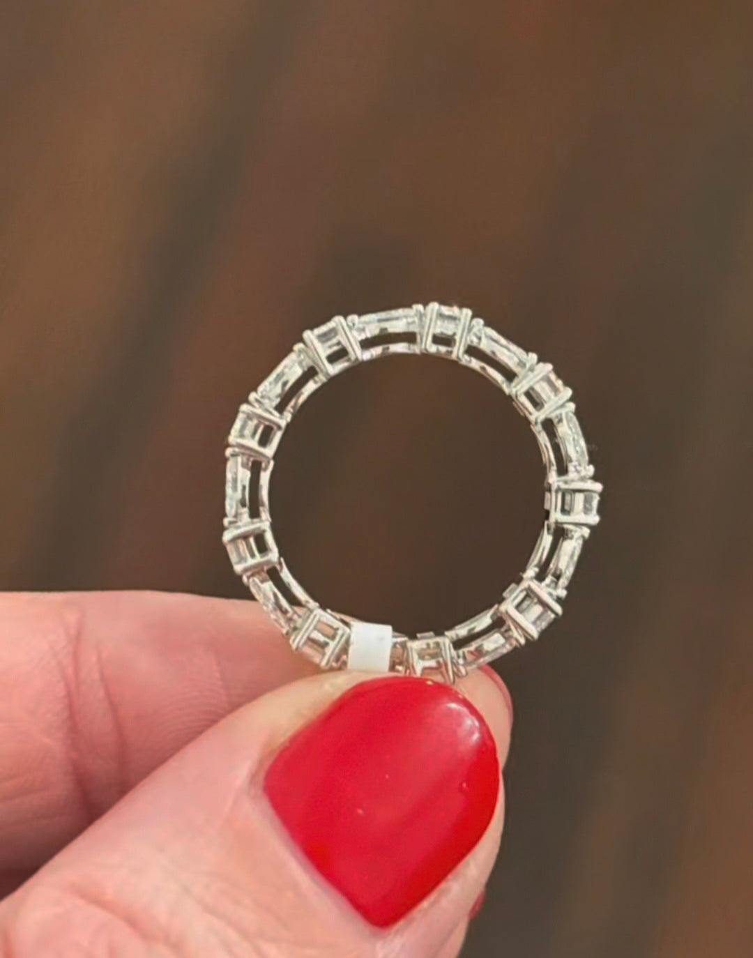 White Gold 1.45ct emerald & marquise E/W set lab diamond band