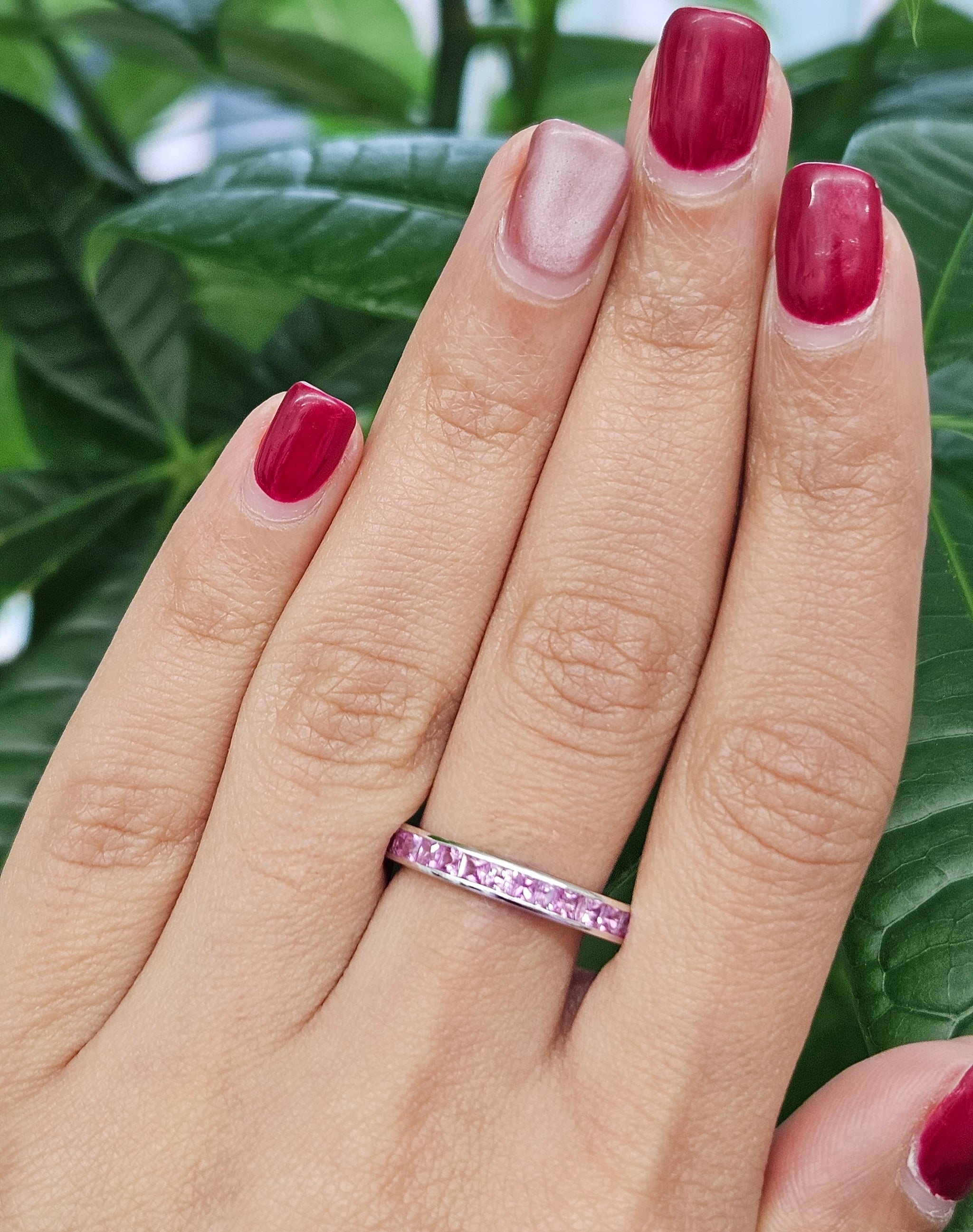 Light Pink Sapphire Ombre White Gold Ring