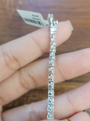 6.74 CT Lab 7.5 inches 3 Prongs Tennis Bracelet