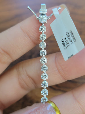 6.02 CT Lab 6.5 inches 3 Prongs Tennis Bracelet