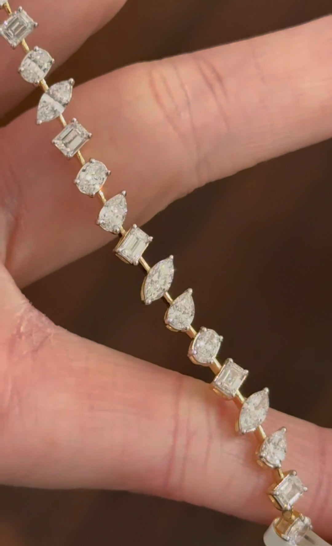5.81ct Multi Shaped Lab Diamond Tennis Bracelet