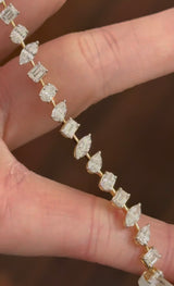 5.81ct Multi Shaped Lab Diamond Tennis Bracelet