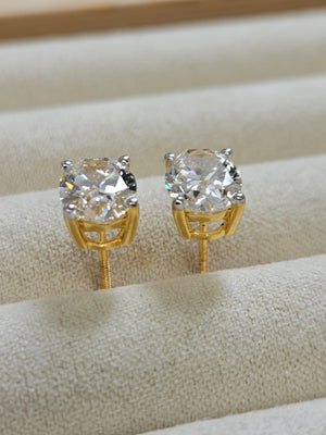 Great Deal - 3 cttw Lab 14k Yellow Oval Screwback Studs