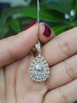 14K Gold Pear Shaped Lab Diamond Pendant