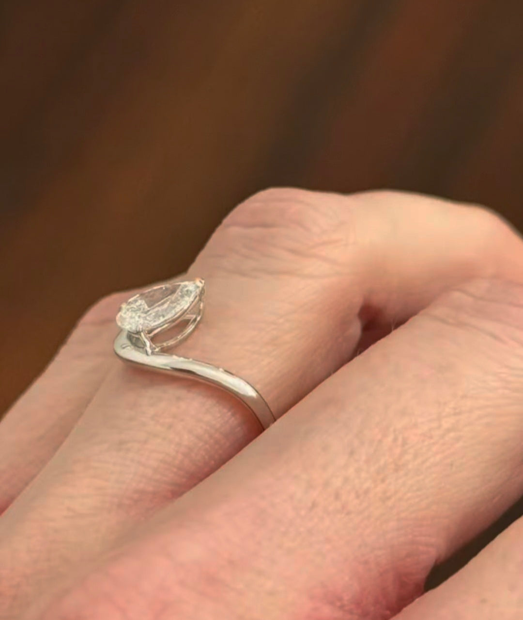 White Gold 1.02ct Pear Shape Lab Diamond Ring