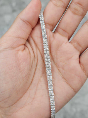 14k 3.6 cttw 2 Row Graduated 7 Inches Diamond Bracelet
