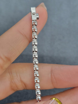 4.09 CT Lab 6.5 inches Bezel Tennis Bracelet