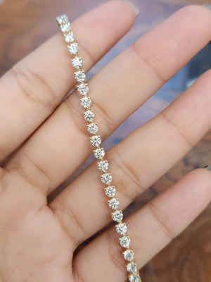 4.86 CT Lab 3 prongs 6.5 inches Tennis Bracelet