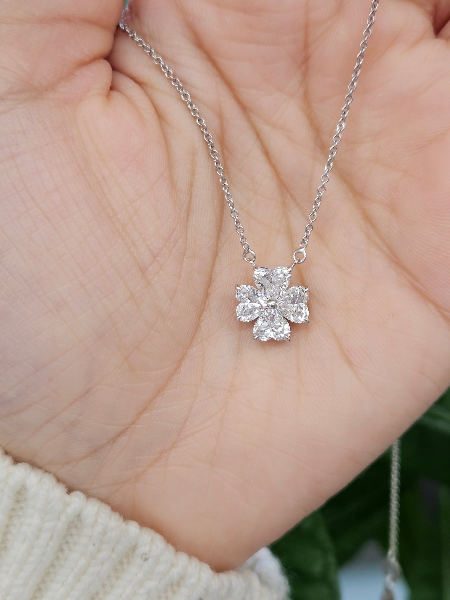 2 cttw White Gold Heart Lab Diamond Necklace