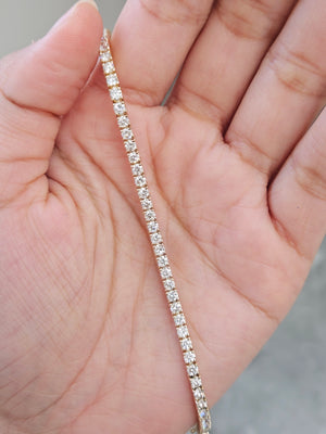 4.15 CT Lab 7 Inches Yellow Tennis Bracelet