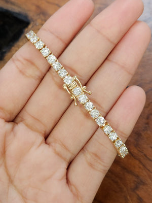 7.04 CT Lab 6.5 inches Yellow Tennis Bracelet