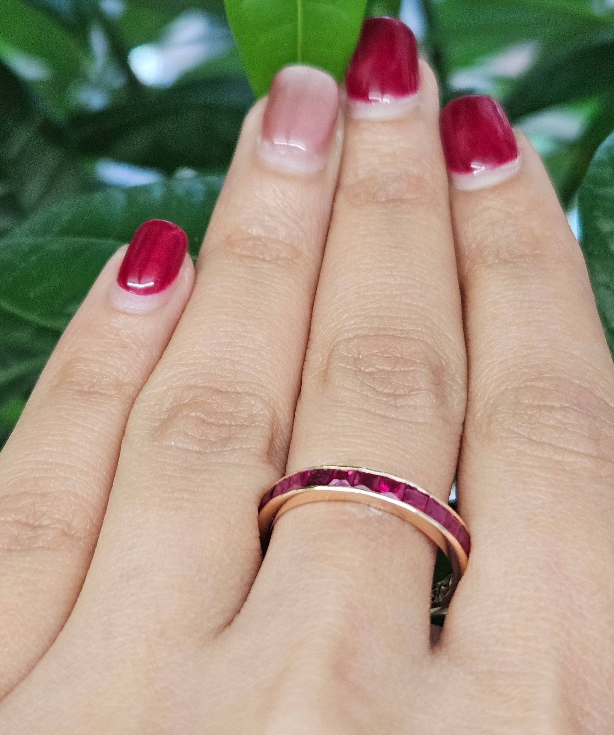 Pink Ruby Natural Diamond Ring Rose Gold