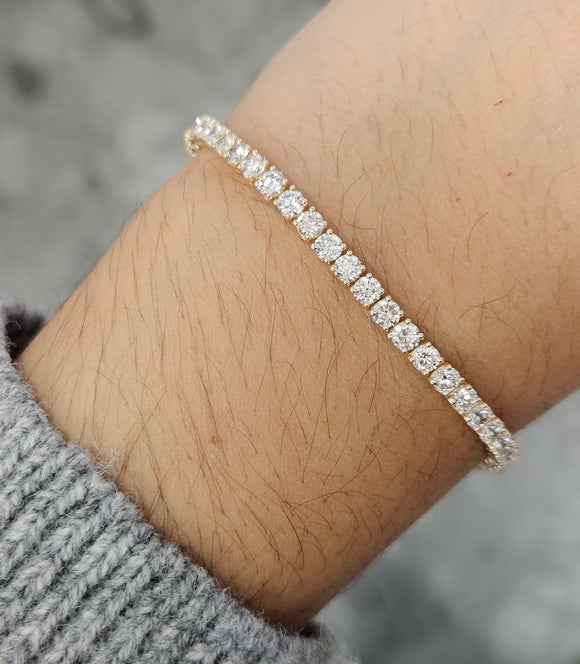 5.97 ct Lab 7 inches Yellow Tennis Bracelet