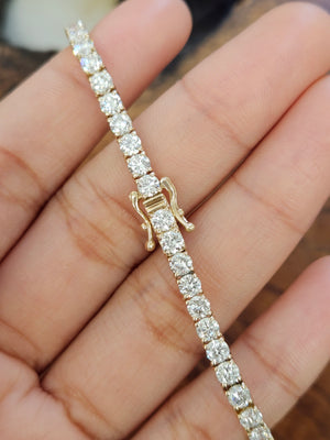 14k 7.16 ct lab 7 inches Yellow Tennis Bracelet
