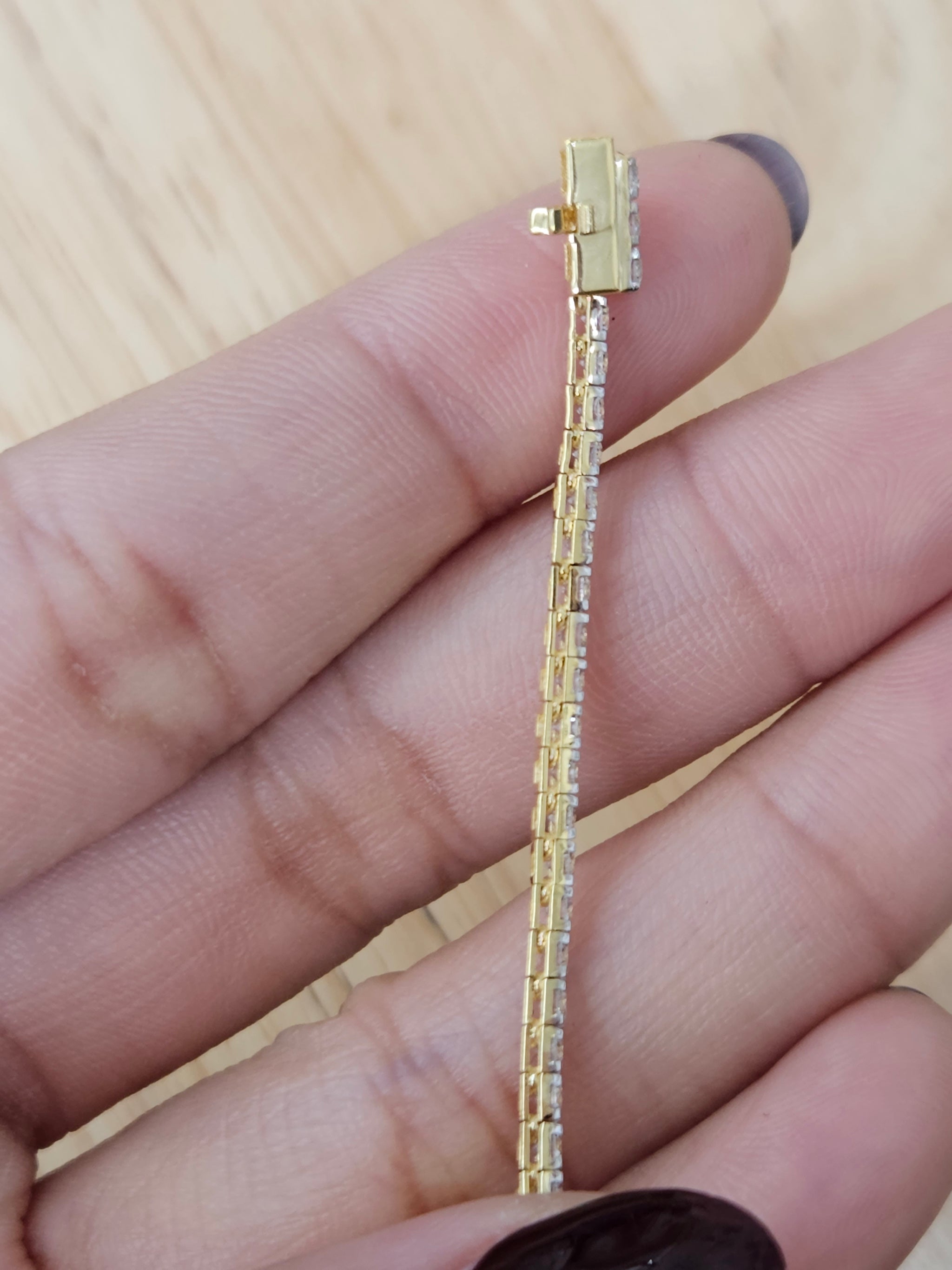 3 CT Lab Tennis Bracelet in Yellow Gold