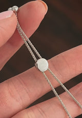 White gold lab diamond
bracelet with an adjustable bolero chain