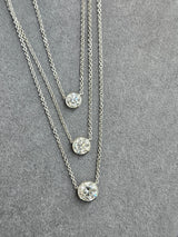 *Custom Made* Bezel set Round Lab Diamond Necklace
