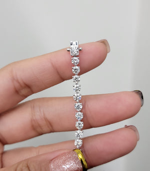 6.02 CT Lab 3 Prongs 6.5 inches Tennis Bracelet