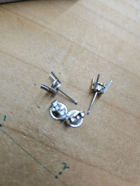 Custom* 2.05ct total lab diamond studs 14k white gold